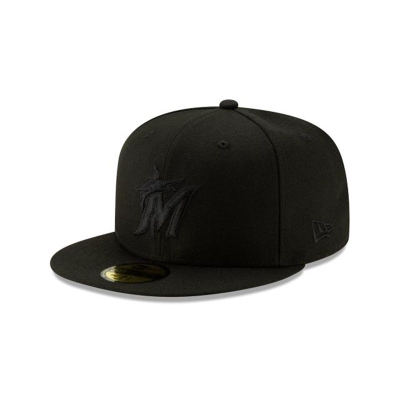 Miami Marlins Gorra | New Era MLB 2019 Blackout Basic 59fifty Fitted Cap Mexico - Negros